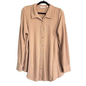 Soft Surroundings Women’s Lagonlook Button Down Textured Top size XL